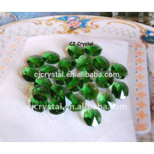 Cuentas de Octagon de cristal verde Lampwork